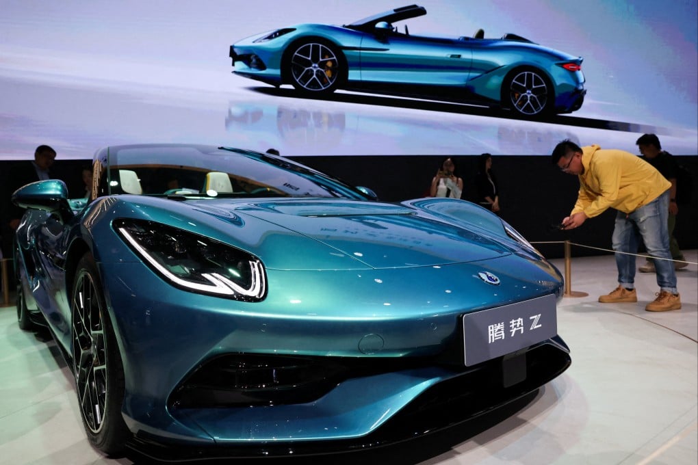 BYD displays one of its luxury models at Auto China in Beijing on April 24. Photo: Reuters