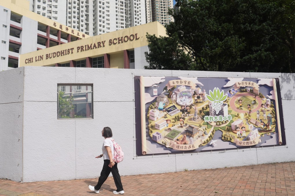 Chi Lin Buddhist Primary School in Tseung Kwan O. A teacher said the school decided to hold the gathering on a Sunday morning to boost participation. Photo: Elson Li