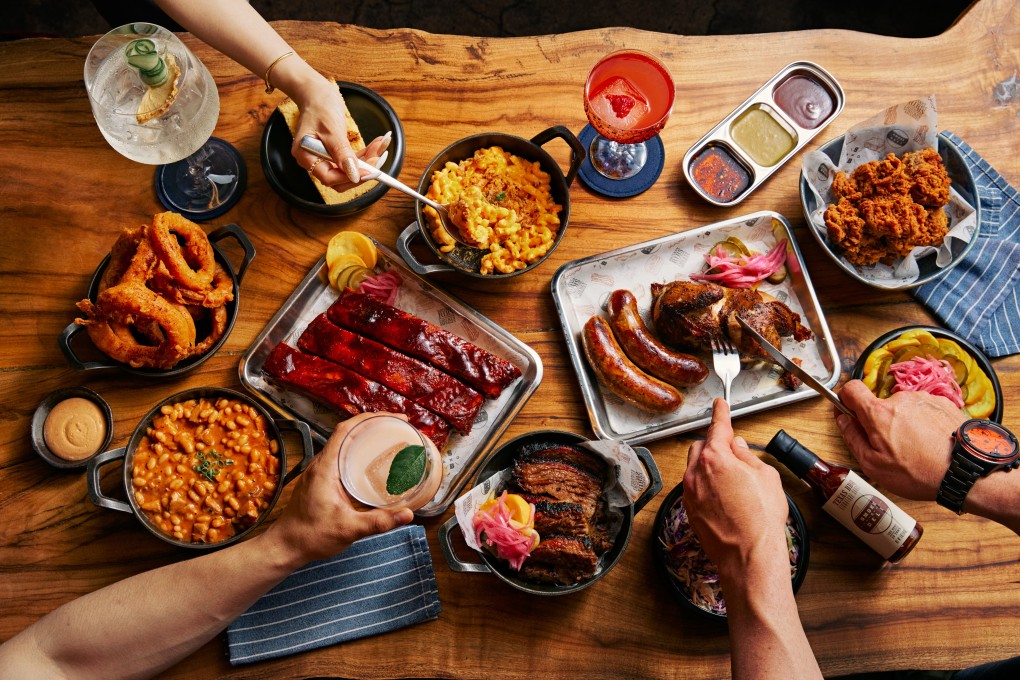The BBQ table spread at Smoke & Barrel in Hong Kong. Photo: Handout