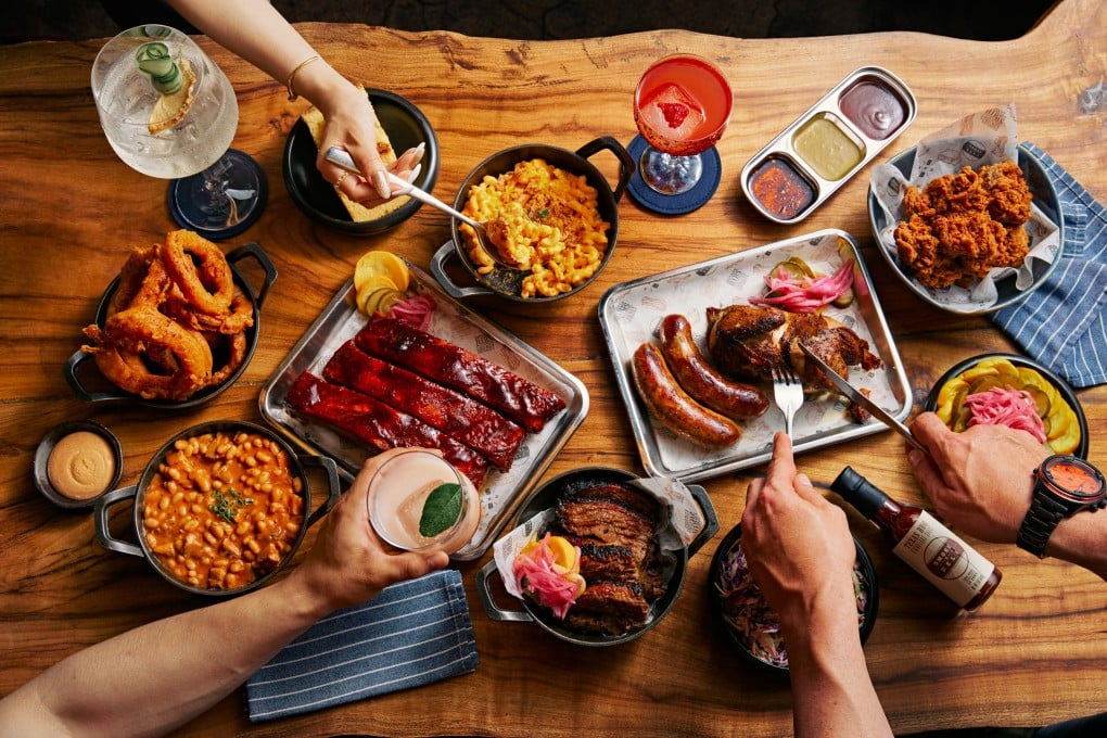 The BBQ table spread at Smoke & Barrel in Hong Kong. Photo: Handout