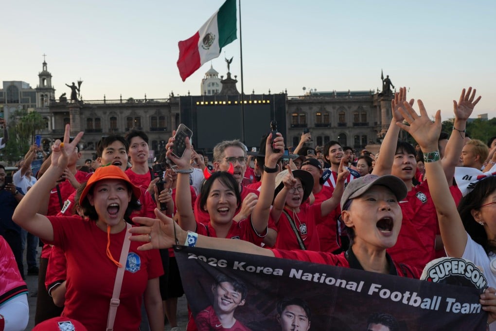 South Korean football fans gather ahead of the World Cup match against South Africa in Monterrey, Mexico. Photo: AP