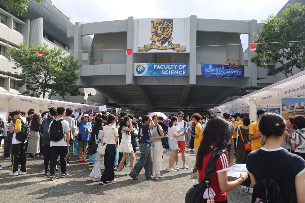 Prospective students visit the Chinese University of Hong Kong campus in Sha Tin on October 11, 2025. Photo: Edmond So