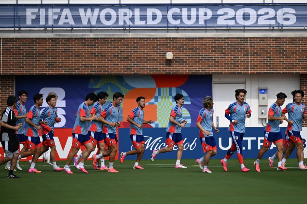 Japan players at a training session ahead of the group F match against Sweden at the World Cup. Photo: Xinhua