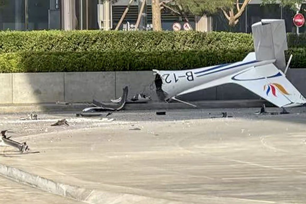 Online photos show the registration number of a small aircraft that hit Beijing’s tallest building on Friday was B-12PPA. Photo: X /Takemikazuchi26