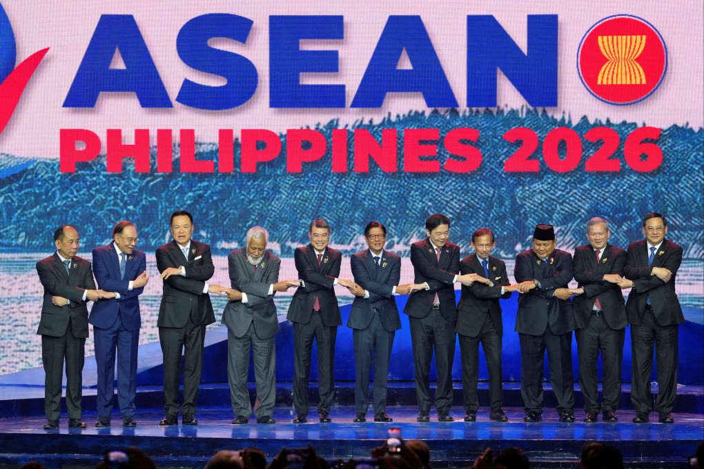 Myanmar’s Permanent Secretary of the Ministry of Foreign Affairs U Hau Khan Sum (left) with other Southeast Asian leaders at the Asean summit in Cebu, the Philippines, on May 8. Photo: Pool via Reuters