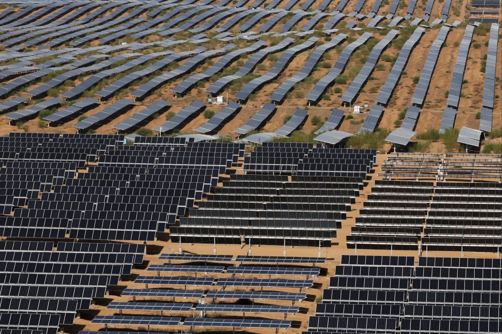 Solar panels at the Dalad Banner Photovaltic Base in Ordos, Inner Mongolia autonomous region. Photo: Reuters