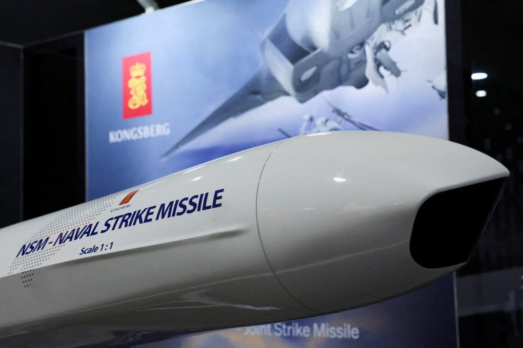 Kongsberg’s Naval Strike Missile is displayed at the Australian International Airshow in Avalon, Australia, in March last year. Photo: Reuters