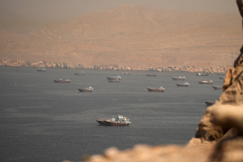 Vessels in the Strait of Hormuz, as seen from Musandam, Oman, on June 18. Photo: Reuters