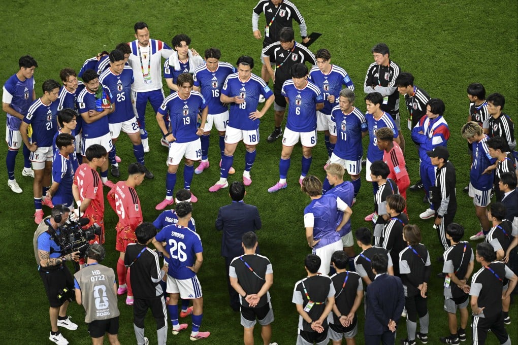 Japan manager Moriyasu Hajime (centre) says the first victory against Brazil last year shows the team’s progress. Photo: Xinhua