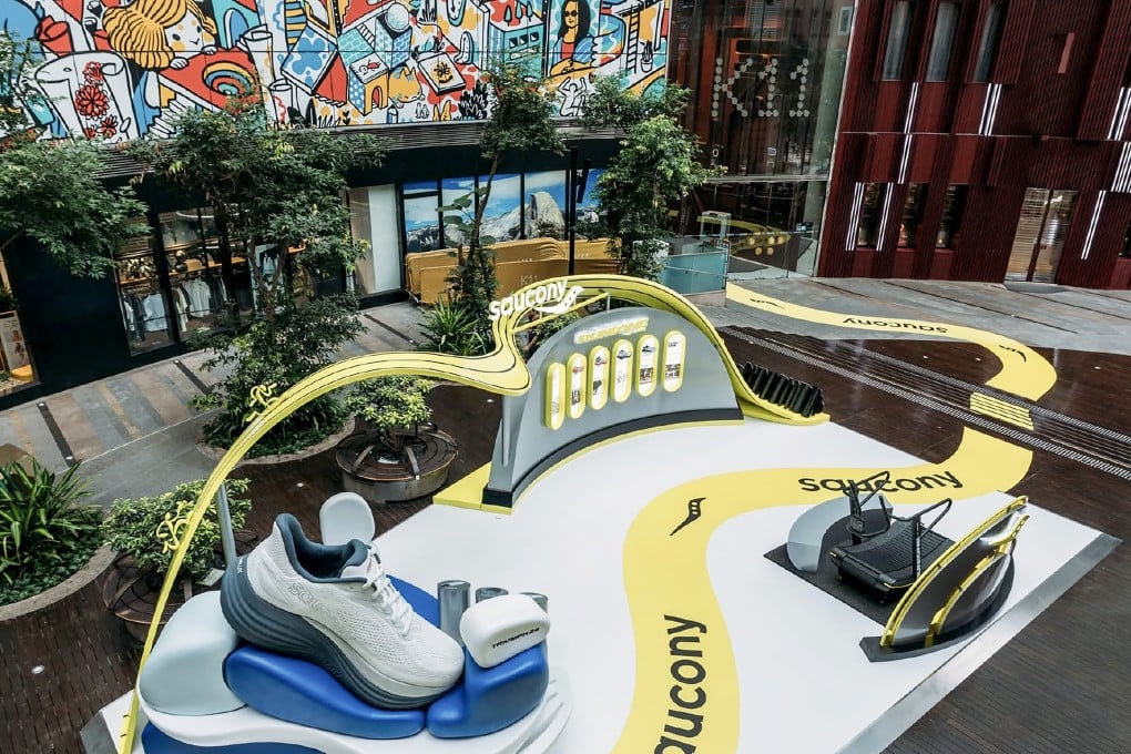 A promotional installation at K11 for the opening of the Saucony store in Hong Kong. Photo: Handout