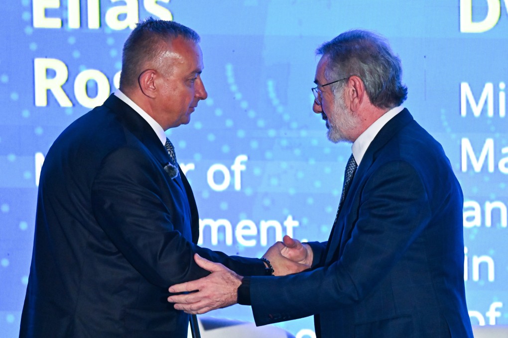 European Commissioner for International Partnerships Jozef Sikela and Brazil’s Minister of Development, Industry, and Foreign Trade, Marcio Elias Rosa, at the opening of the Brazil-European Union Investment Forum in Brasilia, Brazil, on Tuesday.  Photo: EPA