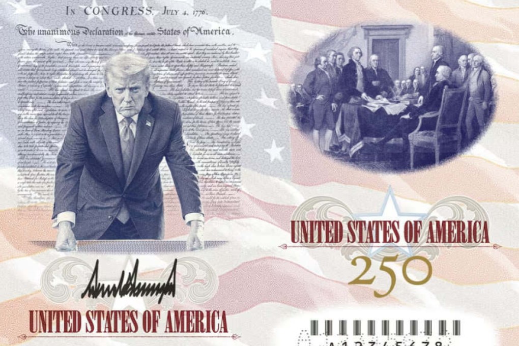 A rendering of a new limited-edition US passport featuring Donald Trump’s likeness. Photo: TruthSocial/realDonaldTrump