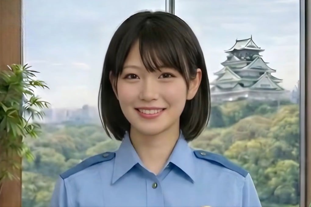 A screengrab of a social media video shows Osaka prefecture’s new virtual AI police chief “AIko”. Photo: YouTube/OsakaPrefecturalPolice