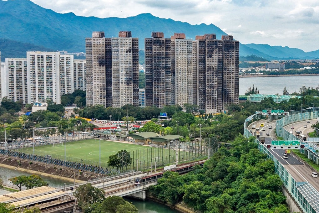 Seven of the eight towers of Wang Fuk Court in Tai Po were destroyed in the blaze last November. Nearly 170 people were killed and about 5,000 residents lost their homes. Photo: Elson Li