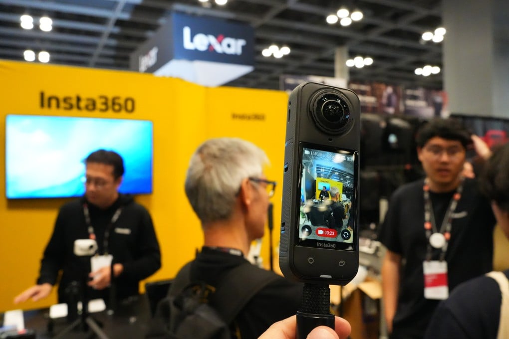 People visit the Insta360 booth at the BILD Expo in New York, June 18, 2025. Photo: China News Service/VCG via Getty Images
