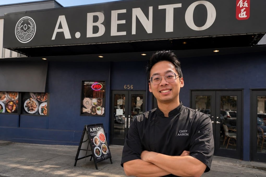 Aaron Jian Zhou, 32, chef and owner of A.Bento, stands outside the Taiwanese restaurant in Vancouver, Canada. Photo: A.Bento