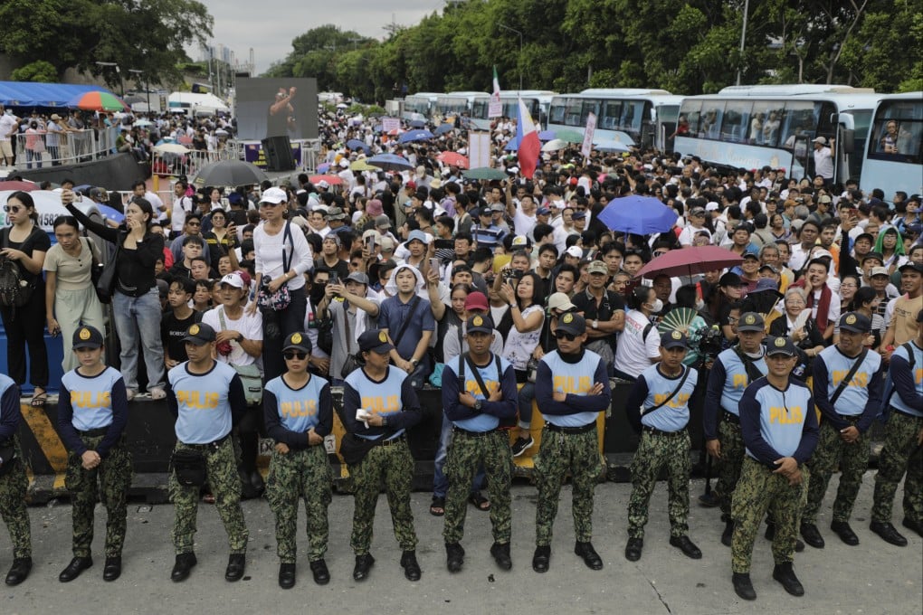Members of religious group Iglesia ni Cristo stage a protest at the People’s Monument in Quezon city, Metro Manila, Philippines, on Tuesday. Photo: EPA