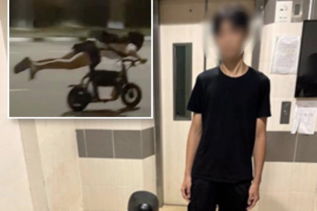 A personal mobility device rider in Singapore has been criticised on social media for his “Superman” stunt while speeding on the PMD. Photo: Facebook/Land Transport Authority