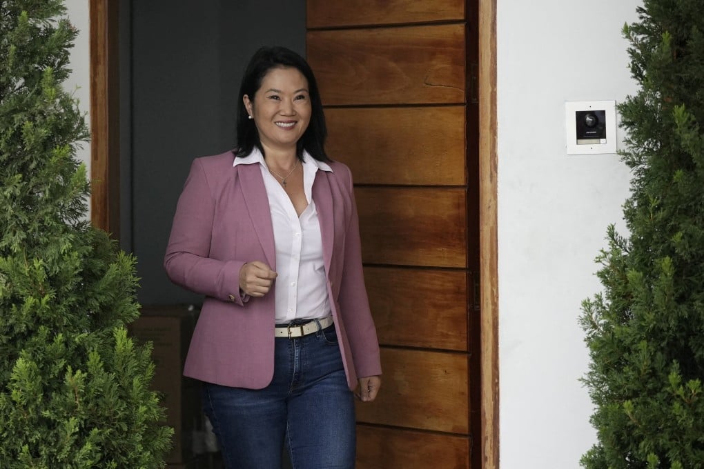 Keiko Fujimori outside her home in Lima. Following a razor-thin run-off victory, the conservative political heir has become the first woman popularly elected to the nation’s presidency. Photo: Reuters