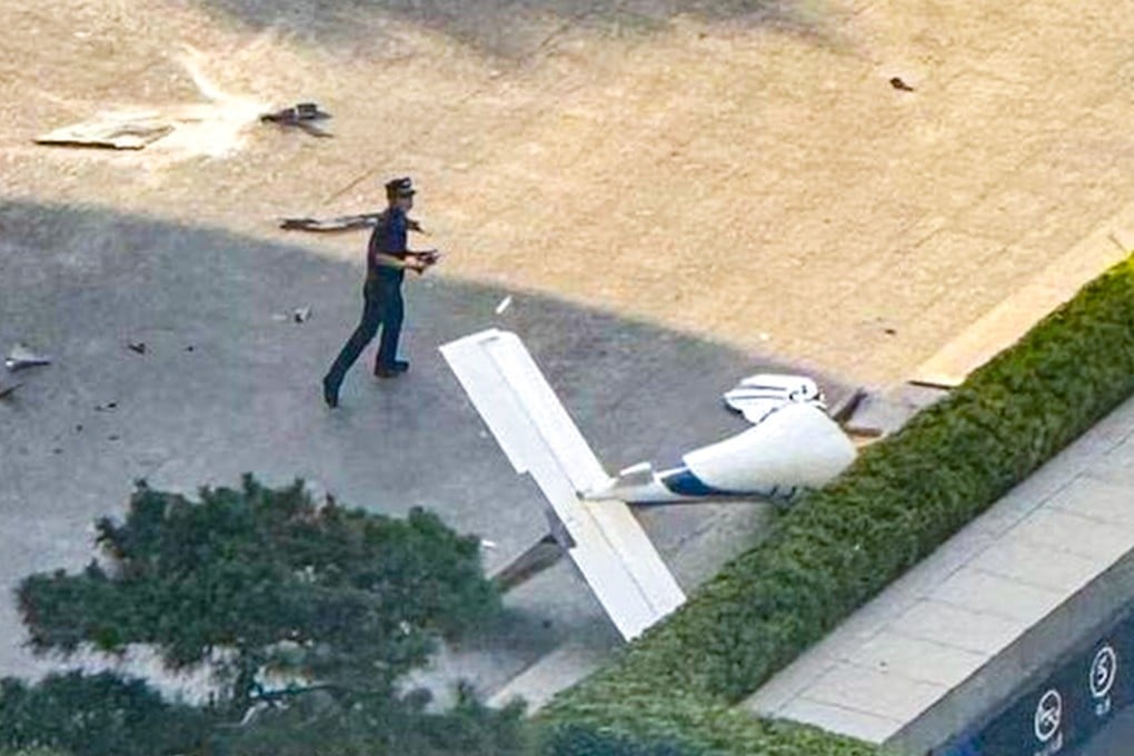 The pilot was killed and 13 people were injured when the plane hit Citic Tower in Beijing on Friday. Photo: Handout