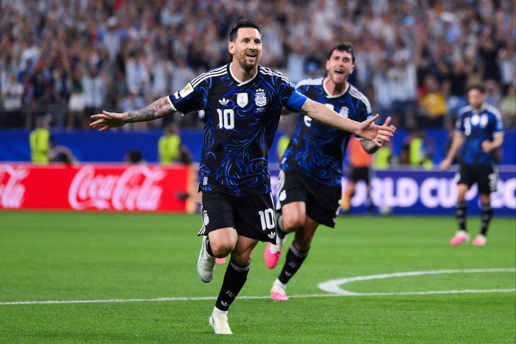 Lionel Messi celebrates scoring Argentina’s third goal during the FIFA World Cup 2026 Group J match against Jordan. Photo: Getty Images via AFP