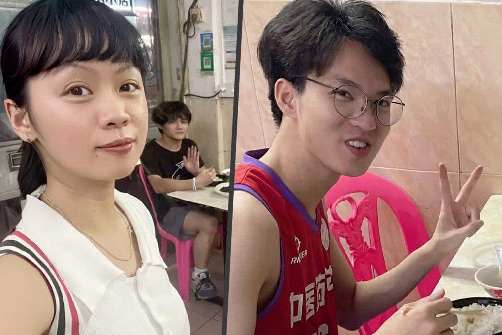 A Chinese doctoral graduate, right, invited the owners of a restaurant he frequented for seven years to take graduation photos with him via a delivery order. Photo: SCMP composite/Douyin