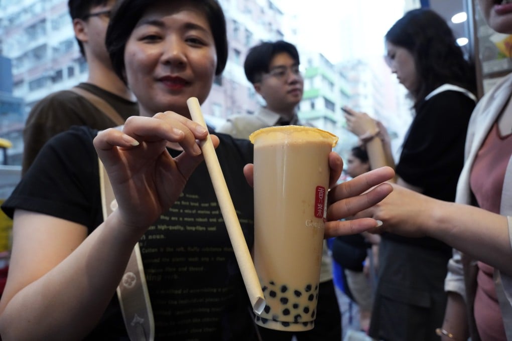 Zhang Xiaoxiao from China's Fujian province does not like paper straws. She says they are difficult to poke through the plastic film covering a drink and go mushy quickly. Photo: May Tse