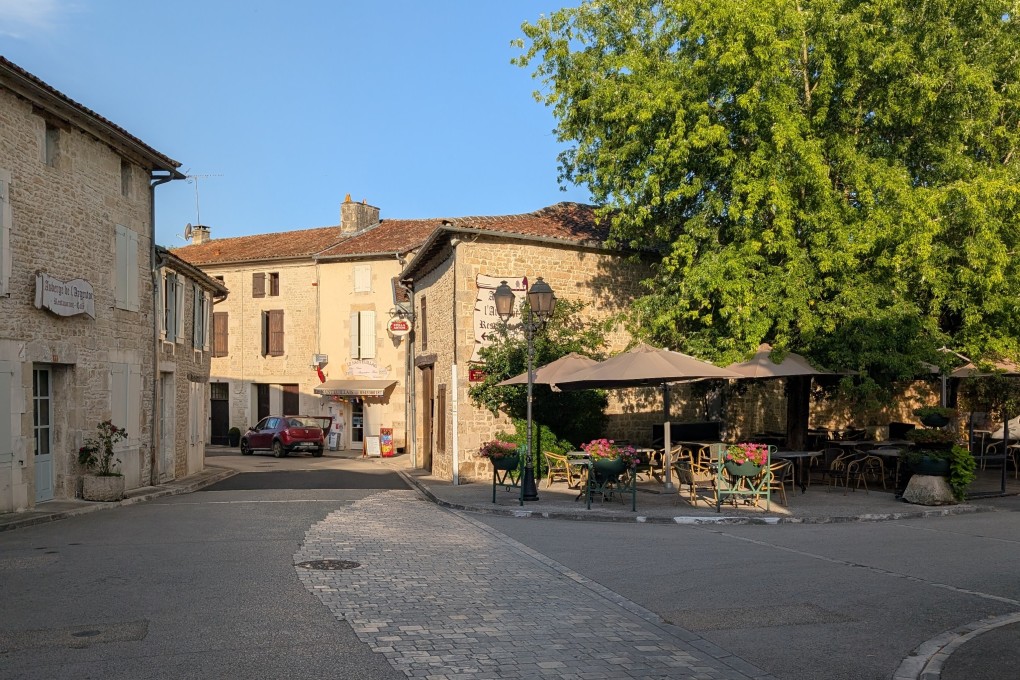 The main street in Nanteuil-en-Vallee in southwestern France. The M Festival of Books, Music and Ideas will be held in this idyllic French village in July 2026. Photo: Leo d’Hemery