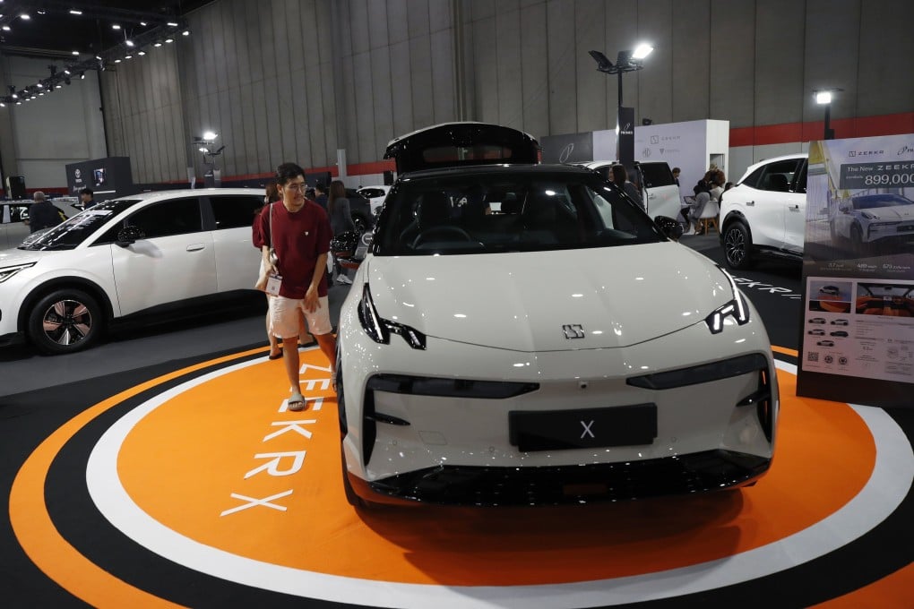 A Zeekr X electric vehicle on display at the Fast Auto Show in Bangkok on Wednesday. Photo: EPA