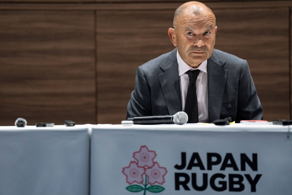 Eddie Jones is serving the last game of a four-match suspension imposed by the Japan Rugby Football Union for abusing match officials on a tour of Australia this year. Photo: AFP