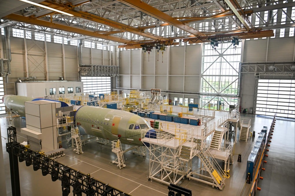 Airbus’ second final assembly line for A320 family aircraft in Tianjin, China, on October 22. Photo: Xinhua