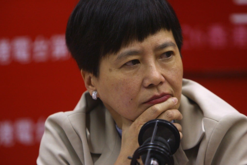 Pictured on May 15, 2006: Civil Service Secretary Denise Yue Chung-yee at RTHK’s phone-in programme in Broadcasting House, Kowloon Tong. Photo: SCMP