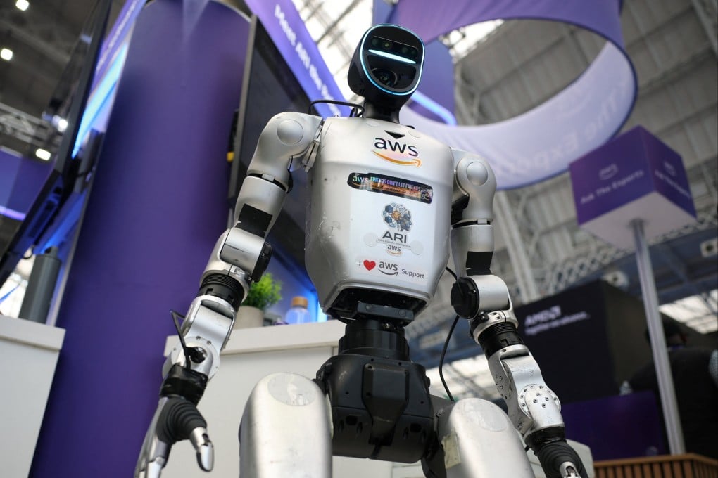 A Unitree G1 humanoid robot is displayed during London Tech Week, June 8, 2026. Photo: Reuters