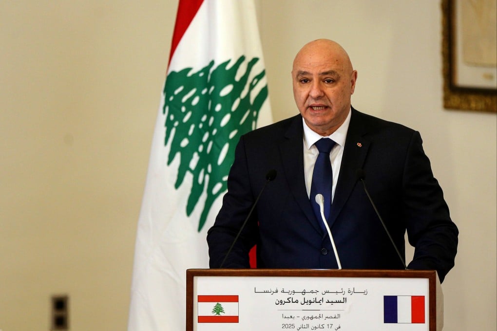 Lebanese President Joseph Aoun speaks during a press conference at Baabda Palace last year. Photo: dpa