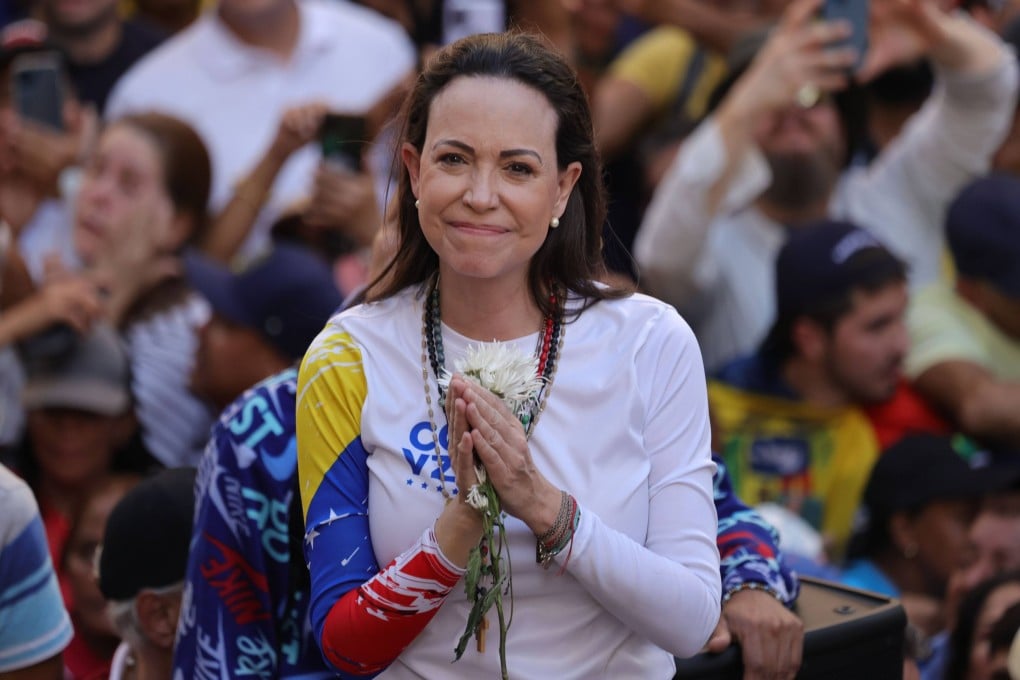 Venezuelan opposition leader Maria Corina Machado leads a demonstration in Caracas in January 2025. Photo: dpa