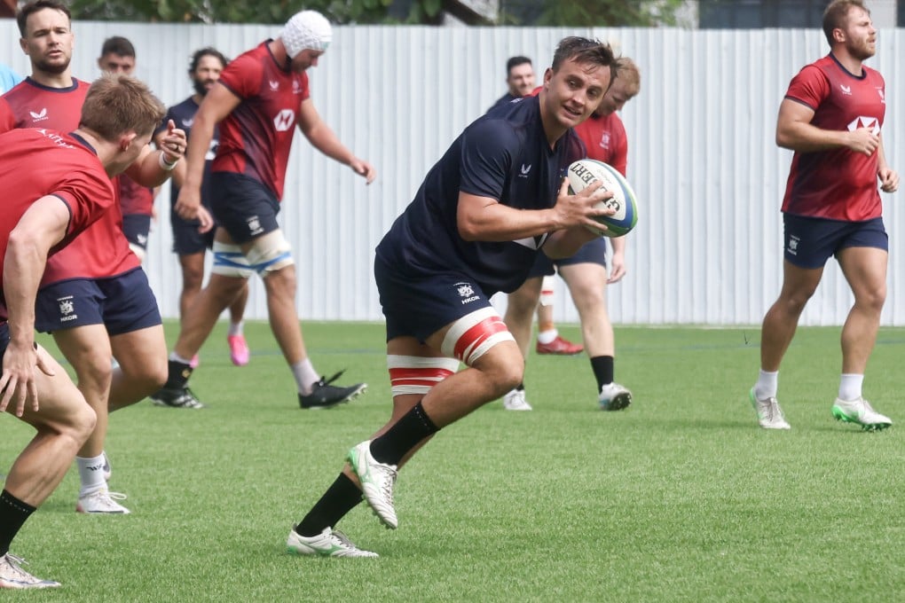 Pierce Mackinlay-West (centre), here at a training session, will lead out Hong Kong for the second straight game, having done so in the warm-up win over Waikato. Photo: Jonathan Wong