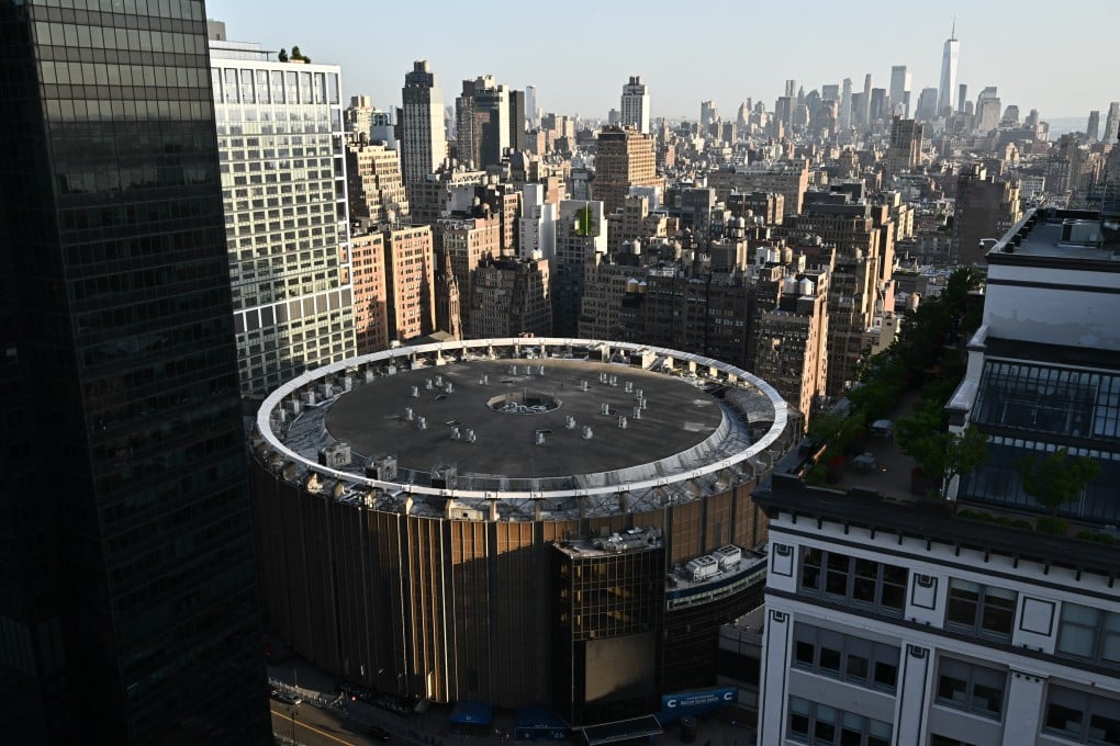 Madison Square Garden is seen from the air on Thursday. Photo: AP