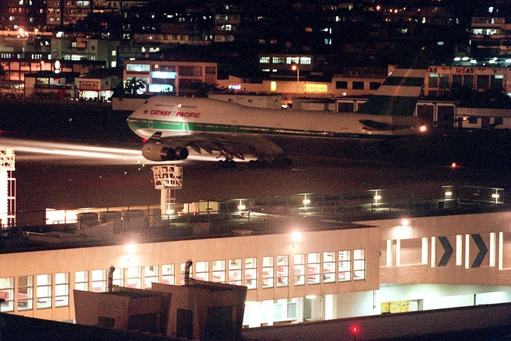 Cathay Pacific CX251, the last flight out of Kai Tak, takes off for London. Photo: David Wong