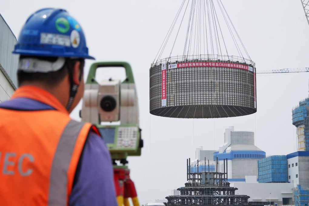 Construction at the Haiyang Nuclear Power Plant in China’s northeastern Shandong province on June 29. Photo: Xinhua