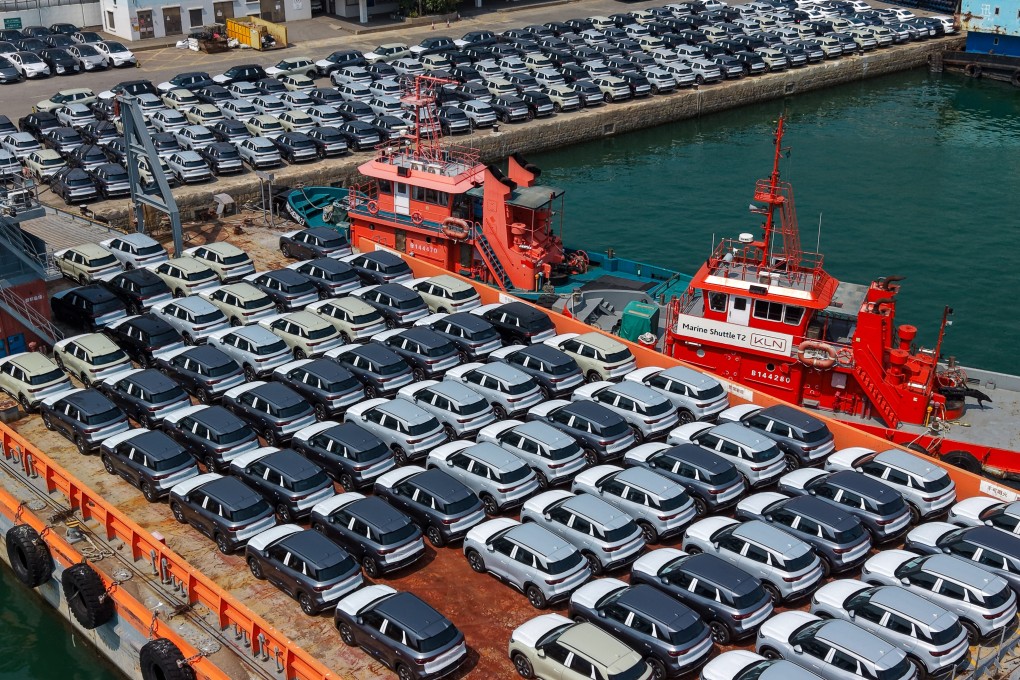 BYD electric vehicles parked in Tuen Mun in Hong Kong on March 23. Photo: Sam Tsang