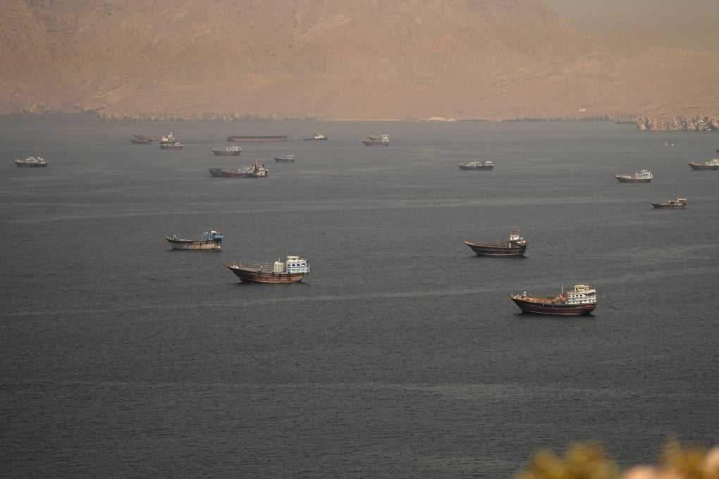 Vessels at the Strait of Hormuz, as seen from Musandam, Oman, on June 18. Photo: Reuters