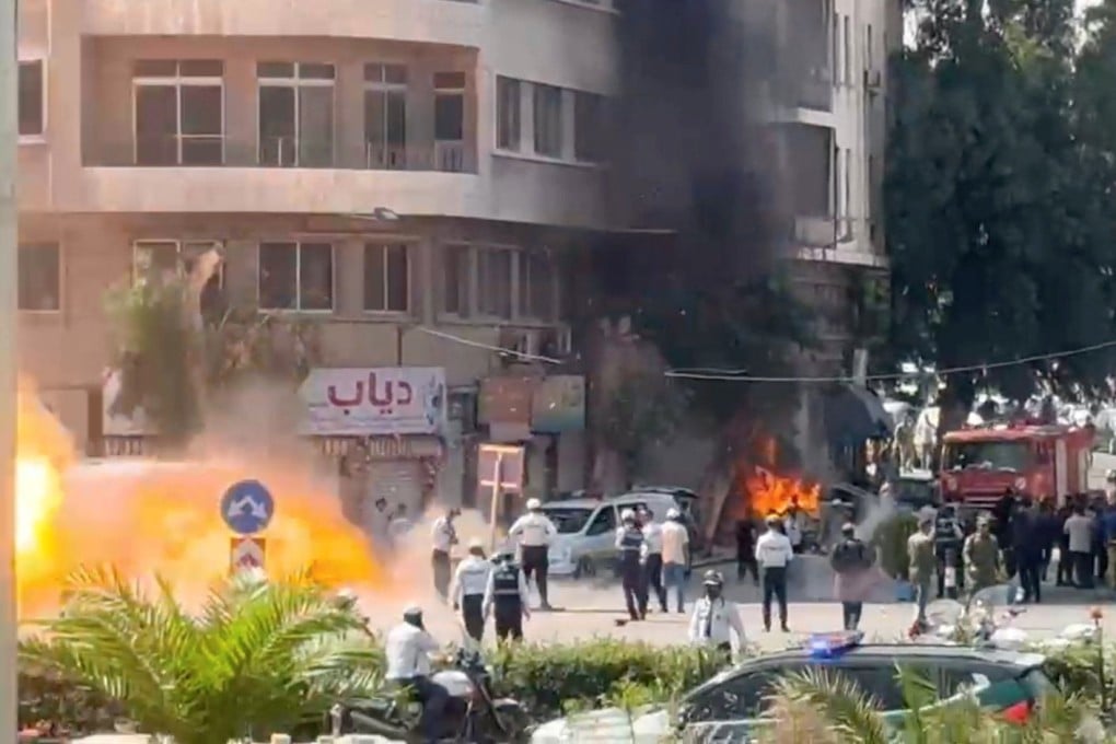 The scene of explosions in Damascus. Photo: Reuters