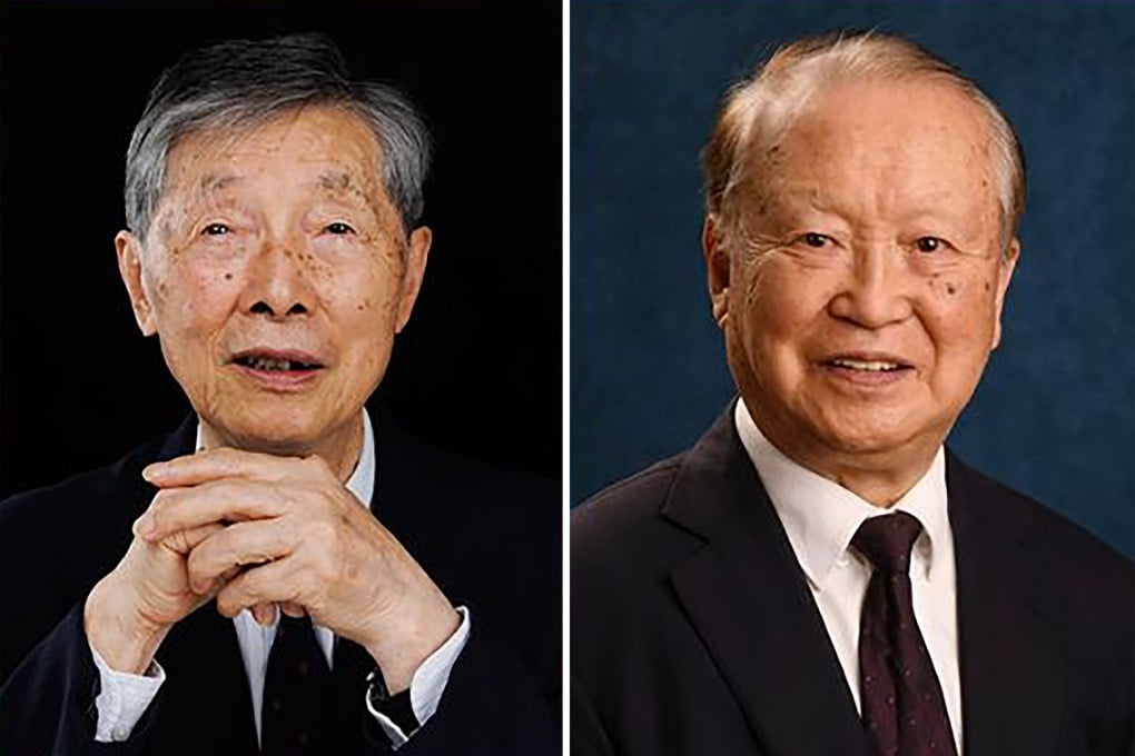 Chen Liquan (left) and Ben De are the recipients of the 2025 State Pre-eminent Science and Technology Award. Photo: Xinhua
