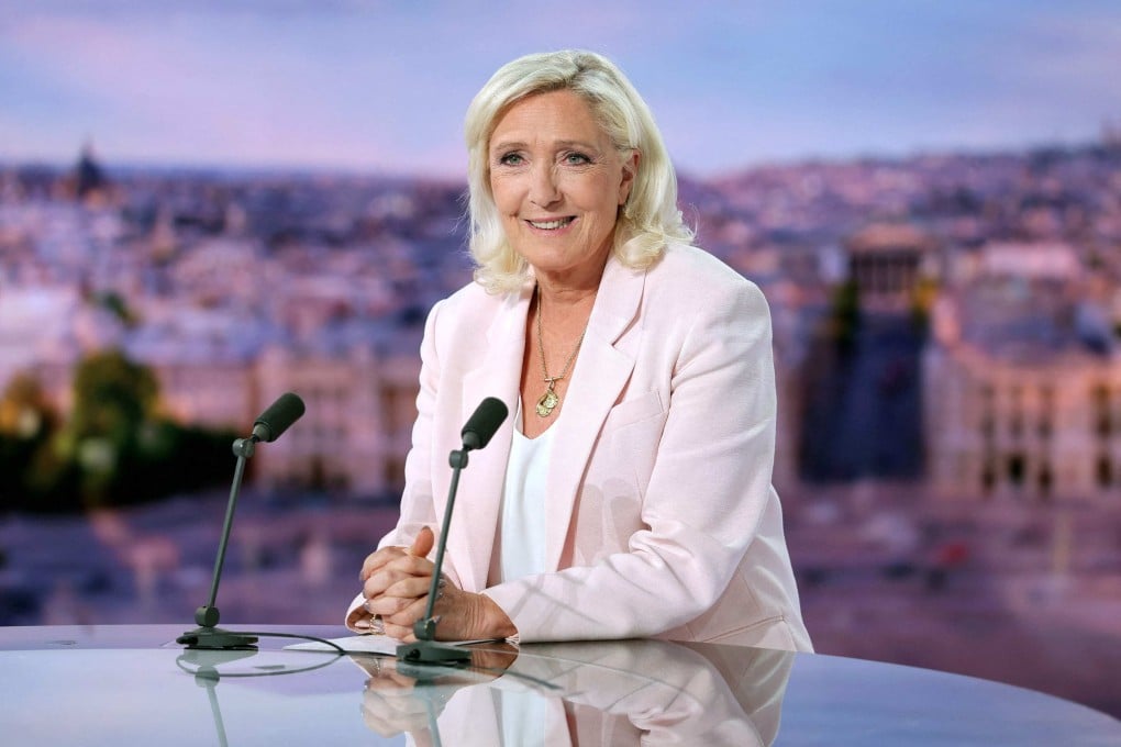 French far-right leader Marine Le Pen before an interview on French TV channel TF1 following the verdict in her appeal trial over misuse of EU funds, in Boulogne-Billancourt, outside Paris on Tuesday. Photo: AFP