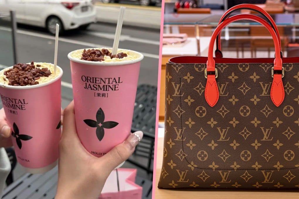 A Suzhou court ordered Chinese milk tea brand Molly Tea to pay 10 million yuan (US$1.5 million) to LV for trademark infringement, igniting intense public debate. Photo: SCMP composite/Shutterstock/RedNote
