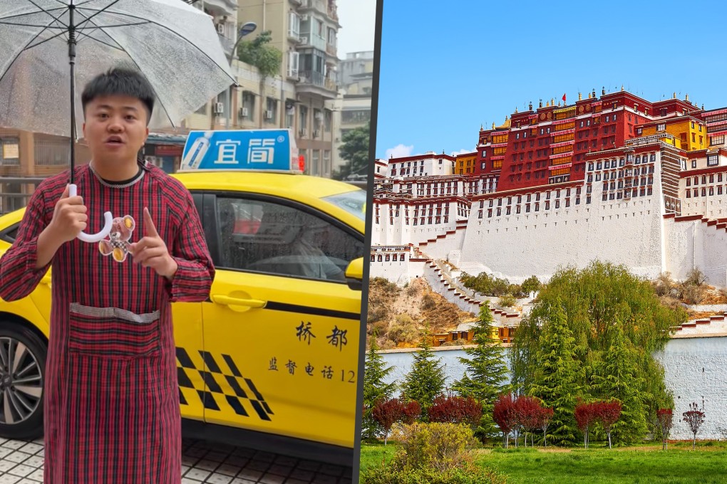 The Tibet tourism authority has awarded a Chinese blogger 500,000 yuan (US$73,500) for a viral video showcasing the region’s breathtaking natural beauty during an epic cab ride from Sichuan to Tibet. Photo: SCMP composite/Shutterstock/Douyin
