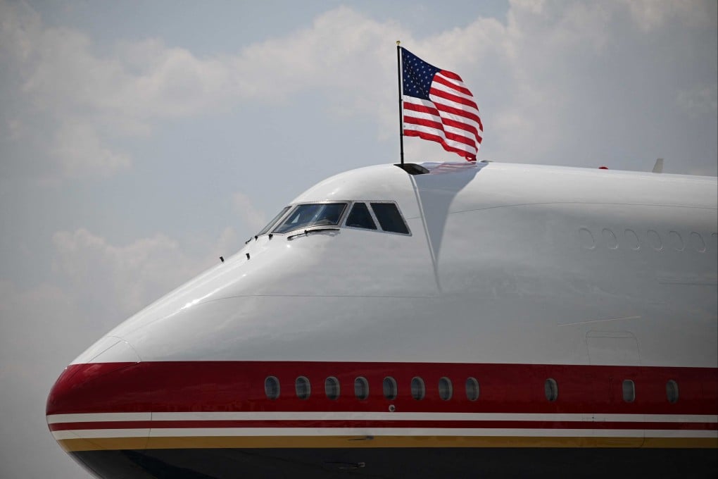 Air Force One lands at Etimesgut Air Base near Ankara, Turkey, on Tuesday. Photo: AFP