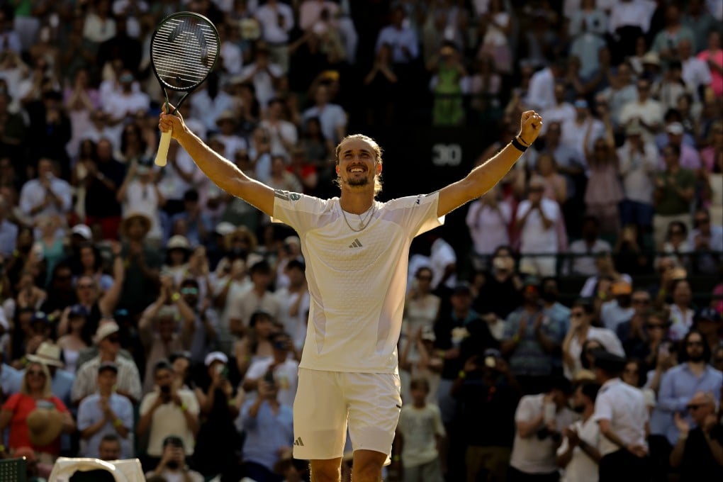 Alexander Zverev, here savouring his quarter-final win over Taylor Fritz, is unfazed by the prospect of meeting home favourite Arthur Fery on Centre Court. Photo: Xinhua