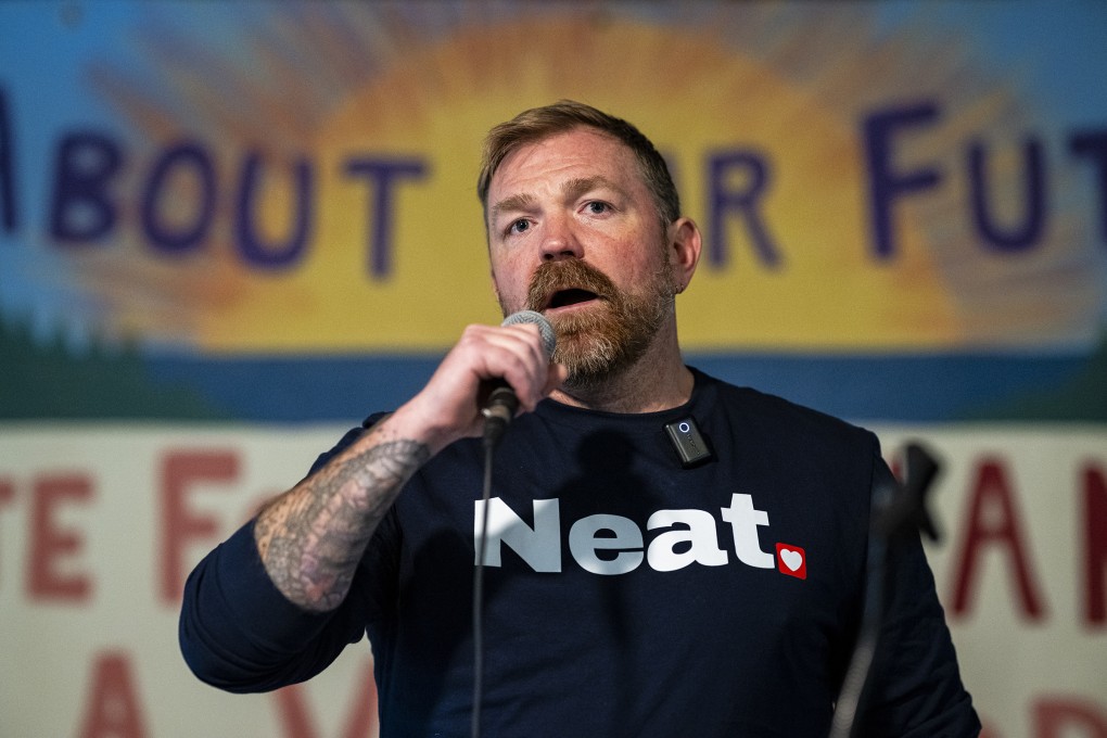 Graham Platner at campaign town hall event. He plans to withdraw from the Maine Senate race after sexual assault claim. Photo: TNS