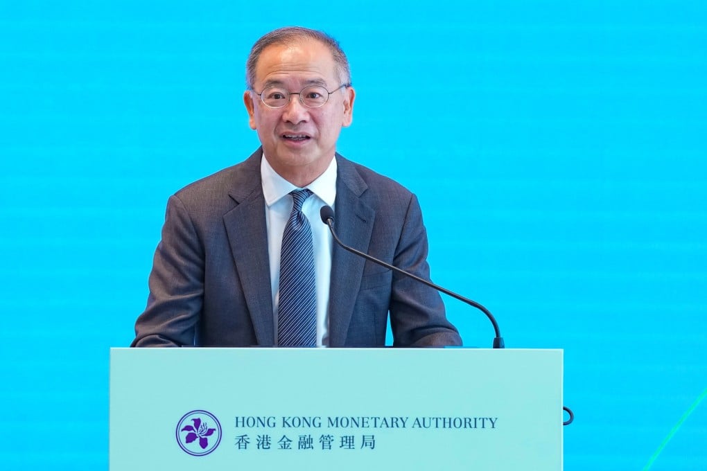 Hong Kong Monetary Authority chief executive Eddie Yue delivers a speech in November. Photo: Karma Lo